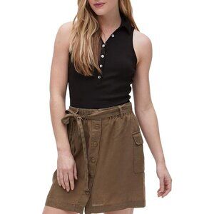 Michael Stars Women's Norah Sleeveless Polo Black Size Size 1X NWT